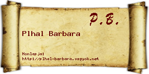 Plhal Barbara névjegykártya